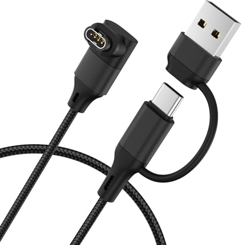Charger Cable for Garmin vivoactive 4 3,Forerunner 55/255/265/945/965,Fenix 8 E 7 6 5, Venu 3 3s,epix Gen 2,Instinct 2,Data Sync USB C Charging Cord for Garmin Watch (0.3m)