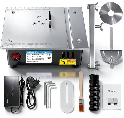 Mini Sierra De Mesa Portátil, 96W 5000rpm Mini Sierra Circular De Mesa Precisión Con 7 Velocidades Ajustables, Altura De Corte 0-15mm, Table Saw Para Proyectos De Bricolaje De Carpintera