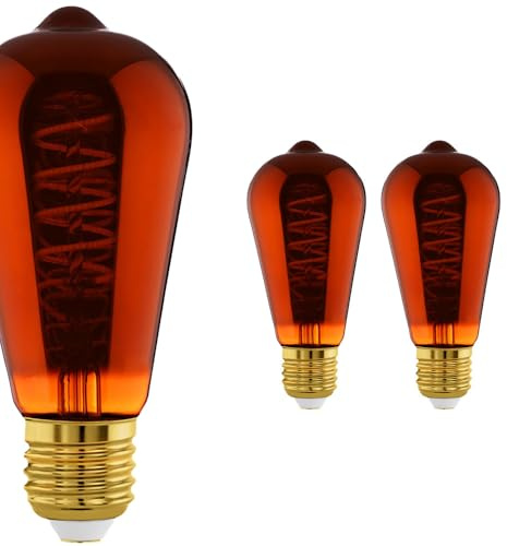 BLicht 2er-Set LED Edison ST64 E27 Spiral Filament Lampe, 4W = 28W, Dimmbar, Kupfer Vintage Retro Leuchtmittel, 30lm, 2000K Extra Warmweiß