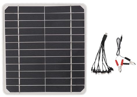 WIHFHGZ Panneau Solaire 10W 12V, Chargeur Portable pour Batterie Voiture, Léger et Polyvalent - Recharge Rapide, Énergie Renouvelable, Usage Extérieur et Urgence