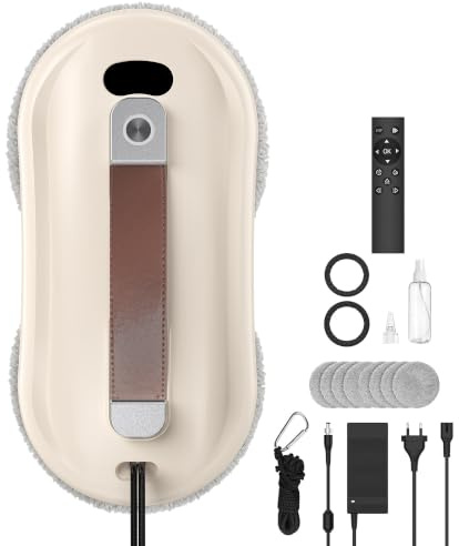 Robofun Robot lavavetri Automatico, 6000 Pa Lavavetri Elettrico | per Finestre, Doppi Ugelli con Spruzzo Ultrasonico, Serbatoio acqua 100ml, Molteplici Sistemi di Sicurezza