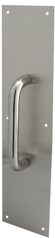Prime-Line J 4643 4 x 16 In. Stainless Steel, Round Handle Door Pull Plate (Single Pack)