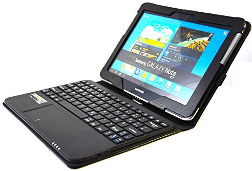 SonnyGoldTech pour Galaxy Note 10.1 - Housse avec Clavier français (AZERTY) pour Samsung Galaxy Note 10.1 GT-N8000, Wi-FI GT-N8010, LTE GT-N8020 | Clavier Bluetooth avec pavé Tactile intégré et Etui