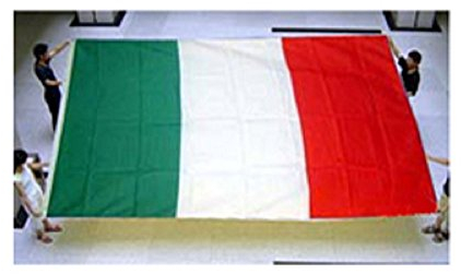 Riesen Italien Fahne mit 4 Schleifen Polyester Maxi Flagge Maße 4,5 x 3 m