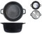 H&H Casseruola Alta Antiaderente Pietra 2 Manici Cm32 Pentole Cucina, Nero, 32 cm