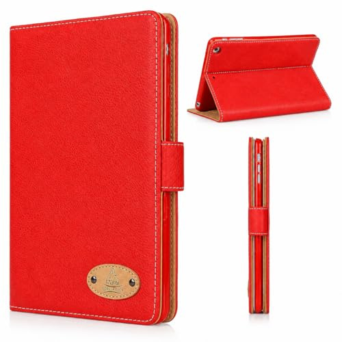 Gorilla Tech, custodia protettiva in vera pelle, con supporto, compatibile con tutti i modelli di iPad, in confezione originale White iPad Air