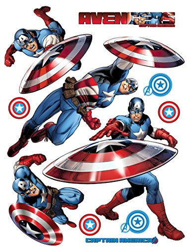 AG Design Marvel Captain America Wand Sticker, 1 Teil, PVC-Folie (Phtalate-Free), Multicolor, 65 x 85 cm
