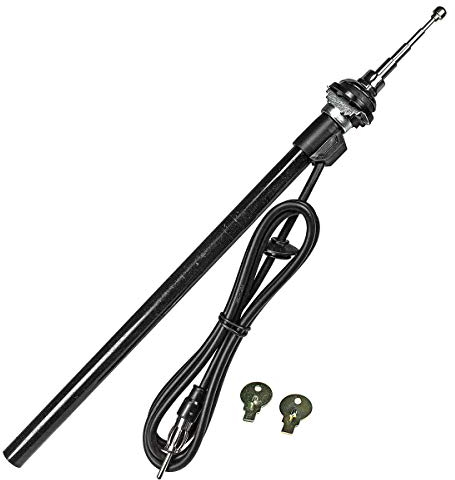 tomzz Audio 1000-032 Universal Teleskopantenne Kotflügel Kleiner Kopf 1,2m Kabel DIN-Stecker Chrom-Optik