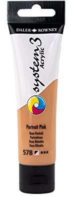 Daler-Rowney System3 Acrylic Paint, Plastic Tube, 2oz - 59 ml, Peach Pink