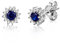 Miore Damen Saphir Ohrstecker/Ohrringe Weißgold 9KT (375) mit Diamant Brillanten 0.10 ct
