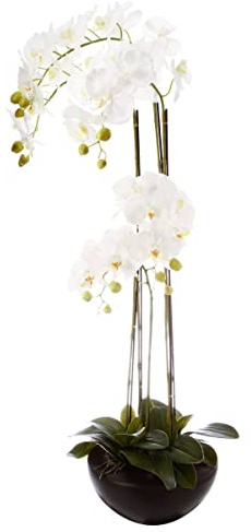 Atmosphera - Künstliche Orchidee - Keramiktopf H 115 cm - Weiß