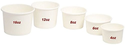 4oz Plain White Paper Ice Cream Dessert Container Cups Tubs - Pack of 500