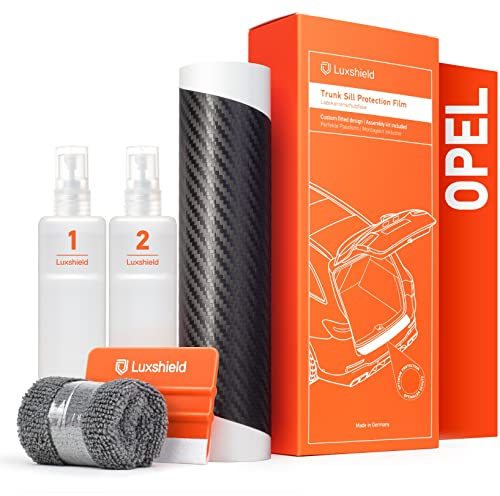 Luxshield Ladekantenschutz Folie für Opel Meriva B S10 I 2010-2017 - Stoßstangenschutz, Kratzschutz, Lackschutzfolie - Carbon Schwarz