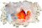 Unified Distribution Clownfisch in Anemone Nemo - Wandtattoo mit 3D Effekt, Aufkleber für Wände und Türen Größe: 92x61 cm, Stil: Durchbruch