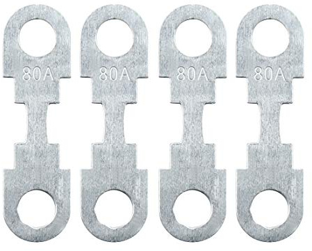 sourcingmap 4pcs 80A Car Flat Fuse Strip Accessories Metal Silver Tone DC 32V