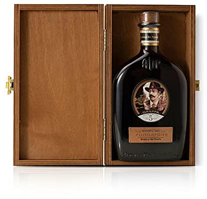 GRAPPA BER 5 JAHRE ALT, RESERVE DES GRNDERS 50 CL IN HOLZKISTE