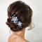 Edary Kristall Haarschmuck Hochzeit Silber Strass Haarspange Braut Haarnadeln für Frauen und Mädchen (2 Stück)