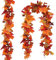 CQURE 2 Pack Artificial Autumn Fall Maple Leaf Garland, 5.9Ft/Piece Hanging Vine Garland Artificial Autumn Foliage Thanksgiving Decor for Home Wedding Fireplace Party Christmas