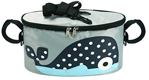Kinderwagen Organizer,Kinderwagentasche Buggy Organizer Tasche Universal Multifunktion Aufbewahrungstasche Stroller Organizer Baby Wickeltasche Kinderwagen (Wal mit Deckel)