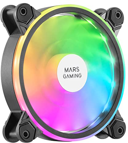 MARSGAMING MFX, PC-Lüfter 12cm, ARGB DUAL, Ultra-leise 14db, Schwarz