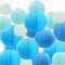 Newthinking 20PCS Hanging Paper Lanterns, 6 8 10 12 Round Blue Paper Lantern Decorations with Hanging Line for Weddings Decoration, Indoor and Garden Party Decoration