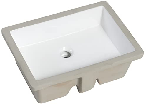 MEJE #T2014-1_19.5 pollici rettangolare lavandino da bagno, lavabo in ceramica, lavandino sotto il bancone, bianco