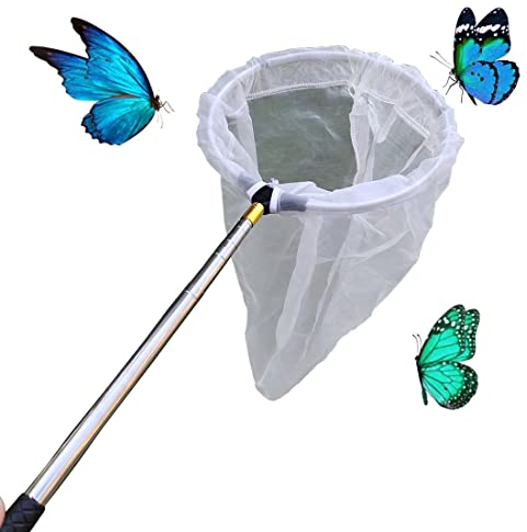 Telescopic Insect and Butterfly Net Catching Insects Bugs Fishing Nets, Stainless Steel Handle Extends from 15 Inches to 59 Inches