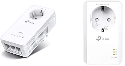 TP-Link WLAN Powerline Adapter TL-WPA8631P(Dualband WLAN 1200Mbit/s, AV1300 Powerline) weiß & TL-PA7017 P AV1000 Gigabit Powerline Adapter mit Steckdose (1x Gigabit Port, Plug und Play) weiß