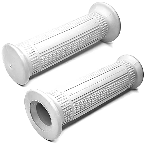 cyclingcolors Motorrad lenkergriffe Griffe 22mm (7/8) 24mm (1) universal Roller Moped Anti-rutsch motorradgriffe Gummi (Weiss)