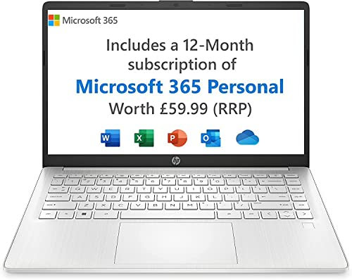 HP Laptop 14-eg0001na 4G LTE with 20GB of EE data, 14 inch, Snapdragon 7c, 4GB RAM, 128GB eMMC, Windows 11 - Silver
