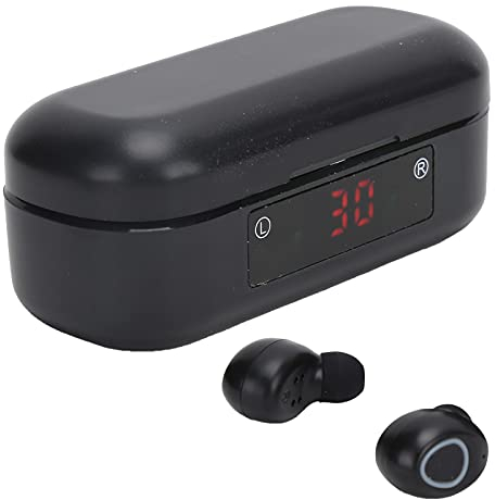 Septpenta V7 Kabelloses Bluetooth 5.0 Headset, HiFi Klangqualität, 8D Stereo Surround Soundeffekt, Tragbare Ohrhörer mit Ladefach, Zuhause und Im Freien