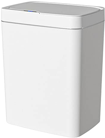 predolo Cubo de basura inteligente, cubo de basura Cubo de basura automático Cubo de basura sin contacto Cubos de basura Papelera para oficina Cocina Baño, 15L Blanco