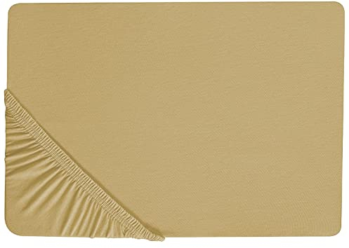 Spannbettlaken Baumwolle olivgrün 140 x 200 cm Steghöhe 30 cm mit Gummizug Janbu