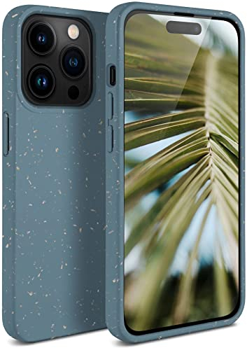 ONEFLOW Sama Sama Case kompatibel mit Apple iPhone 14 Pro – Nachhaltige Handyhülle aus Pflanzenfasern, Hülle biologisch abbaubar ohne Plastik, vegan und umweltfreundlich – Petrol