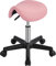 costoffs Rolling Saddle Stool - PU Leather Hydraulic 45.5-60cm Adjustable Salon Chair on Wheels for Massage Tattoo Dental Facial Spa Pink