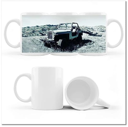 Kaffee Tee Tasse mit Foto Jeep Wrangler Retro Foto Nr. H8143M_Cup