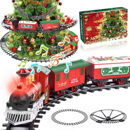 Herenear Juego de Tren eléctrico para Colgar en el árbol de Navidad, Pistas Clásicas para Decorar, Regalo para Niños 3 a 8 Años (I)