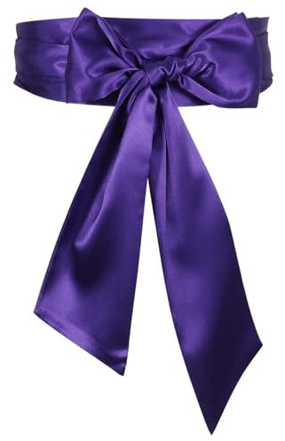 JasGood Damen Schärpe Kleid Gürtel für Hochzeit Party Lange Schärpe Brautgürtel für besondere Anlässe, 250cm, Violett