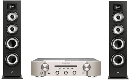 Marantz PM6007 Amplifier, Integrated Amplifier With Digital Connectivity, Analog Coaxial And Optical Inputs + POLK AUDIO Monitor XT70 High-Resolution Floor-Standing Tower Loudspeaker