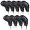 Craftsman Golf Magnetisches Schlägerhauben-Set für Golf-Schlägerhauben, schwarz, 9 Stück, dezent mit geprägter Nr.