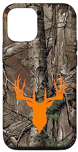 Hülle für iPhone 12/12 Pro Hirsch Jagd Schwarz Braun Orange Baum Camo Camouflage
