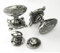 UNDERGROUND PARTS Jones & Grey Vintage Period Style Ornate Oval Solid Brass Door Knobs Handles - Antique Nickel (Bathroom Handles)