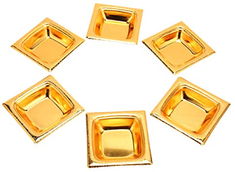 6 Cuencos De Acero Inoxidable, Platillos Apilables Dorados Retro, Platos Cuadrados Para Condimentos, Cuencos Para Sushi, Platos De Aperitivo Para Ensalada, Postre, Pastel, Caramelo