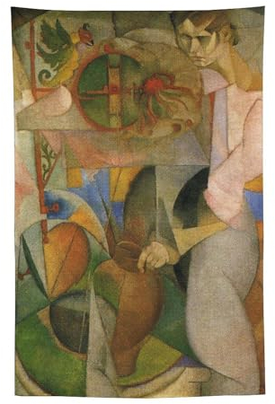 TINCHEW Wandbild, Motiv: Frau bei A Well Diego Rivera, Malerei, Tapisserie, Druck, Wandteppich, Kunstwerke, Schlafzimmer, Wohnzimmer, Dekoration, 152,4 x 228,6 cm