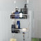 COSYLAND Étagère de Douche à Suspendre - Panier de Douche sans Perçage en Acier Inoxydable - Rangement Douche Suspendu avec Crochets pour Porte en Verre - Antirouille, Argent Brillant