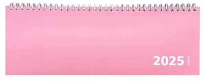 ADINA Tischquerkalender 1 Woche auf 1 Seite Kartondeckel Querterminkalender 30x10cm (pink, 2025)
