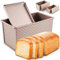 1lb/0.5lb Loaf Tin with Lid 2Pcs Non-Stick Loaf Pans for Baking Rectangular Carbon Steel Bread Pan Bread Toast Mold Heat Resistance Multipurpose Bread Loaf Pan for Baking Homemade Bread