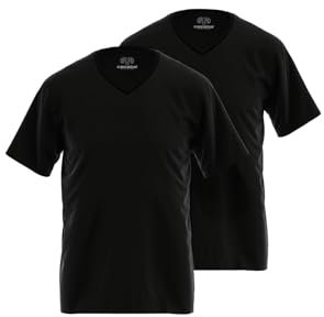 Ceceba Herren T-Shirts V-Neck im 2er Pack (DE/NL/SE/PL, Alphanumerisch, 6XL, Regular, Regular, schwarz)