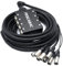 pegcabac 8 Channel XLR Snake Cable, Low Profile XLR Send Sub Snake Stage Box, Pro Audio XLR Splitter Cable, 50FT