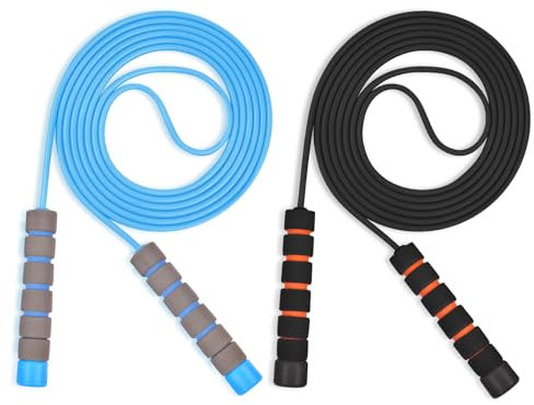 Flintronic Corda per Saltare Bambino, 2 Pezzi Corda Da Salto Regolabile, 2,6 m Salto della Corde con la Maniglia di Schiuma, Bambini Saltando Corda per Fitness, Perdita di Peso, Allenamento